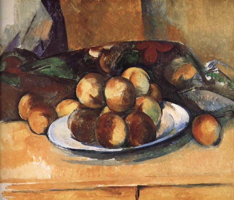 Paul Cezanne plate of peach oil painting image